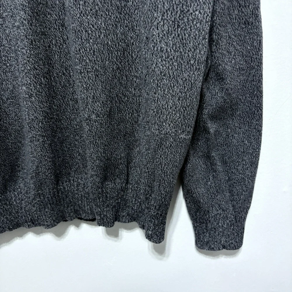 Club Room Sweater Mens L Gray Button Neck Cotton Knit Lightweight Pullover New